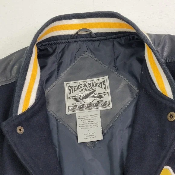 Vintage West Virginia Mountaineers Varsity Lettermans Jacket Steve & Barrys Sz L
